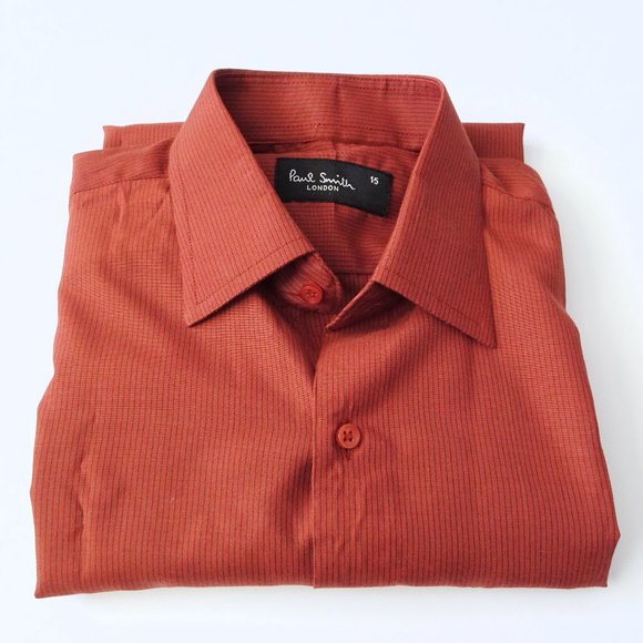 Paul Smith London Burnt Orange Stripe Button Down Shirt - Picture 1 of 6